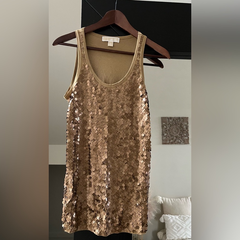 Michael Kors Gold Sequin Tank Size XS